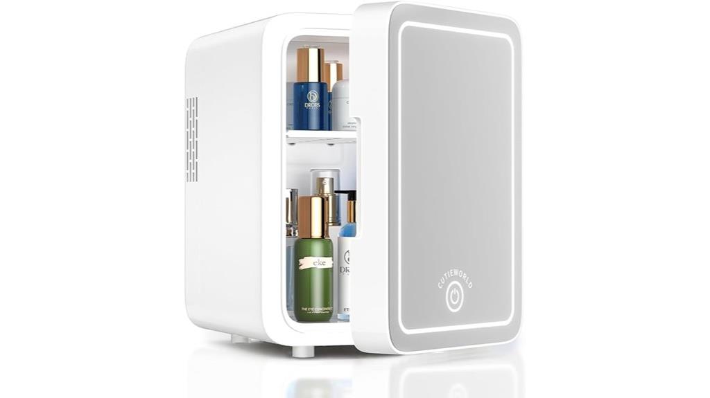 led lit skincare mini fridge