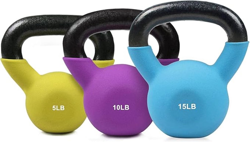 neoprene coated cast iron kettlebell