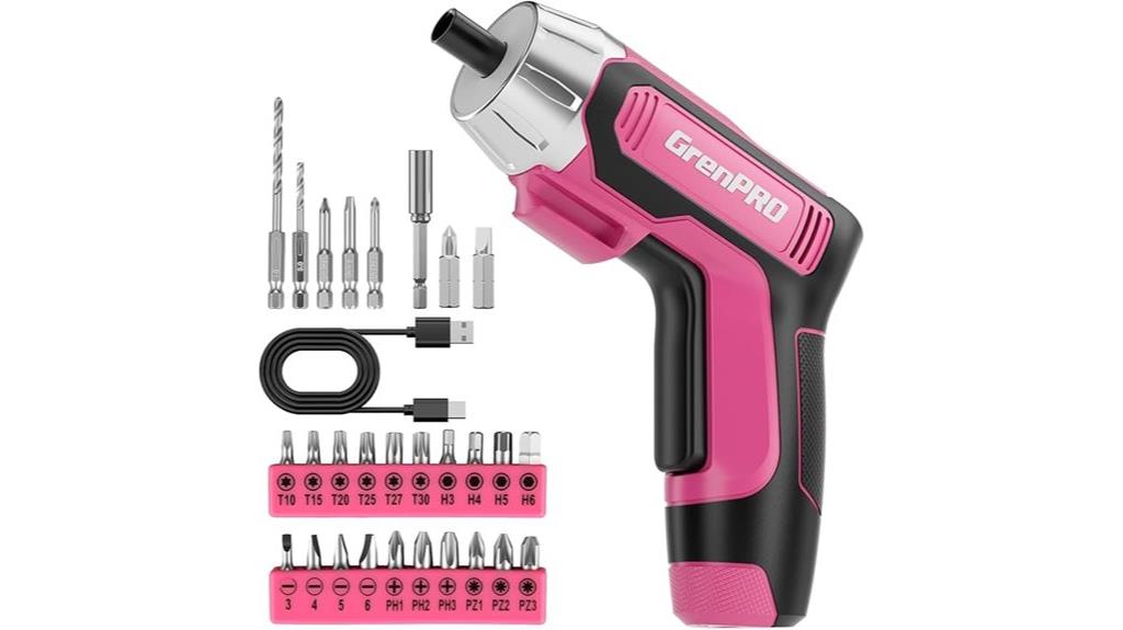 pink rechargeable screwdriver set