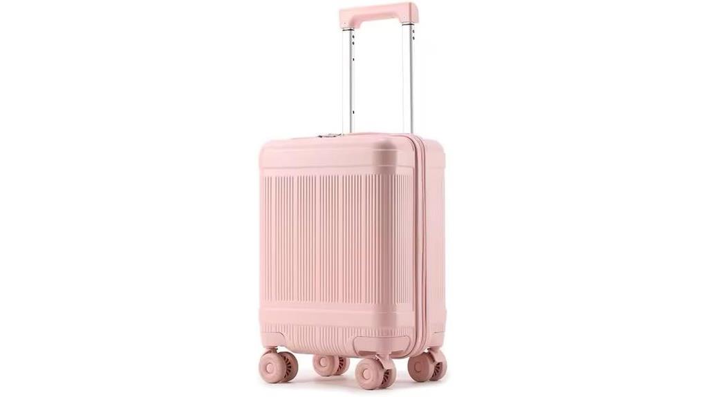 pink smart spinner suitcase