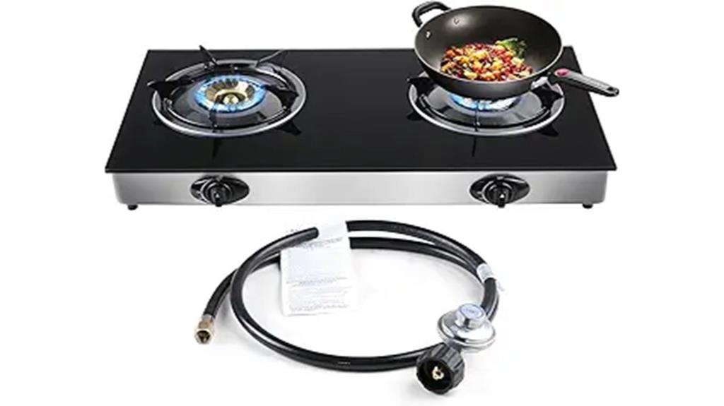 propane two burners auto ignition