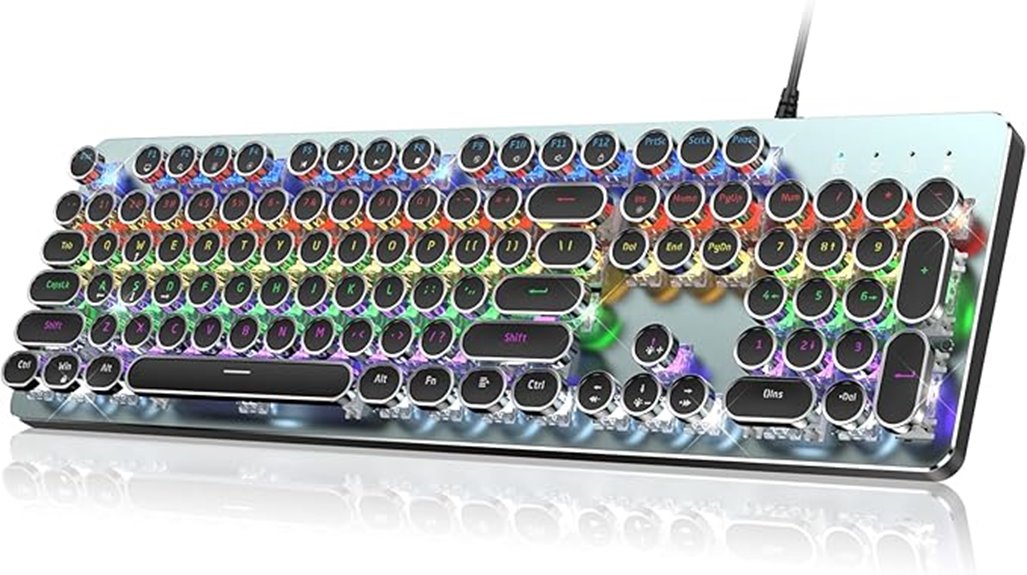 rainbow backlit round keys