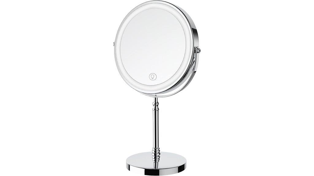 rechargeable adjustable brightness mirror