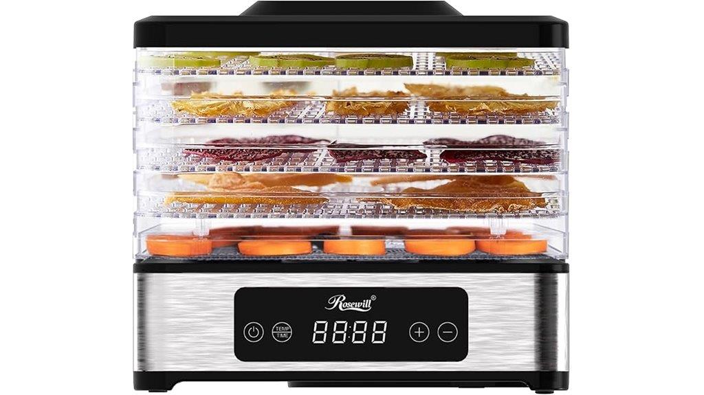 rosewill dehydrator with five trays