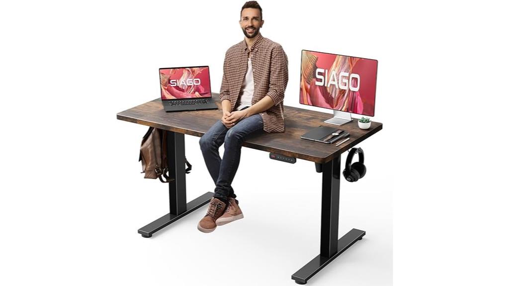 siago electric desk size