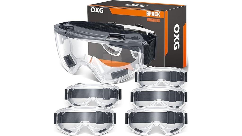 six pack safety goggles