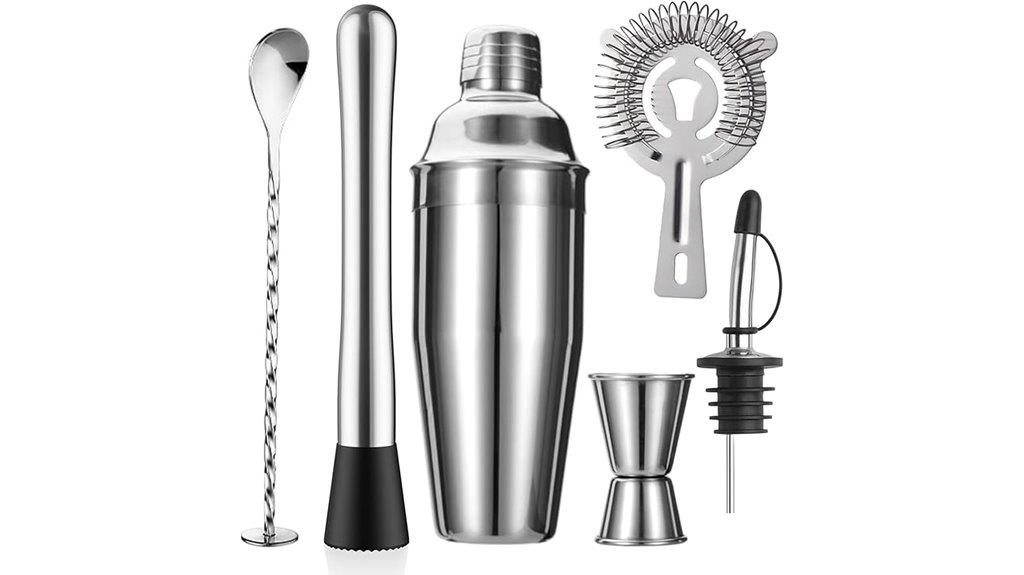 six piece bartender shaker set