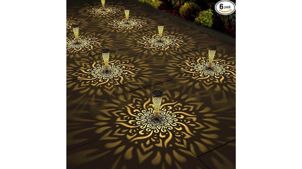 six warm solar lights
