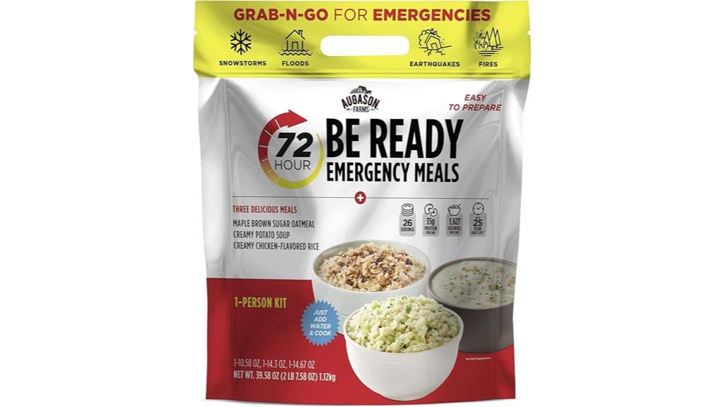 small white emergency meal kit