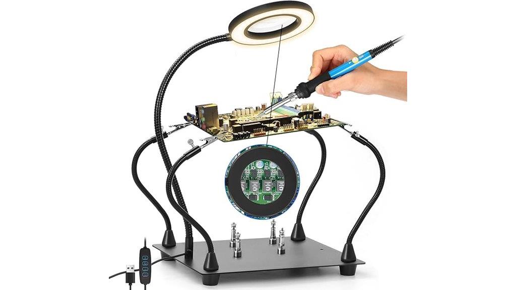 soldering aid with magnification
