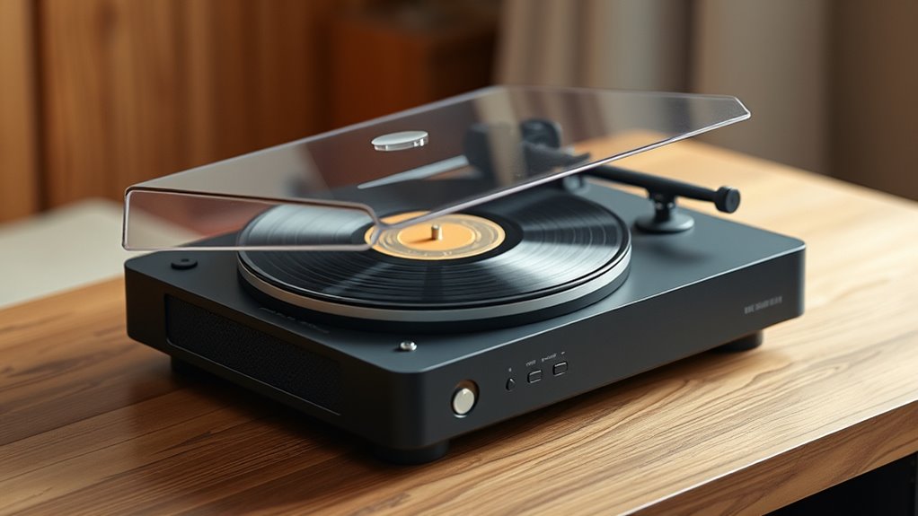 stylish bluetooth turntables with speakers