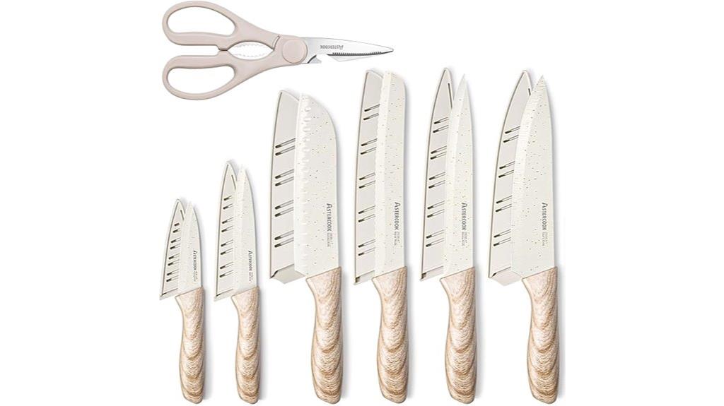 thirteen piece wooden handled knives