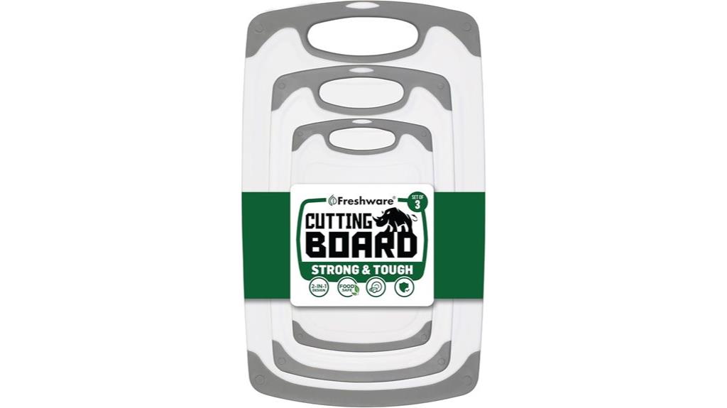 three reversible cutting boards