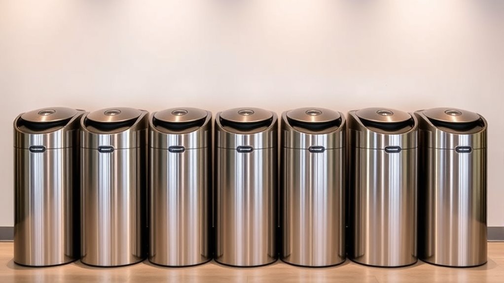 top stainless steel sensor trash cans