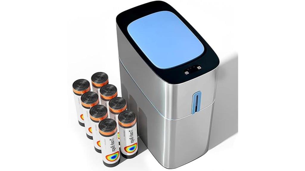 touchless slim bathroom trash can
