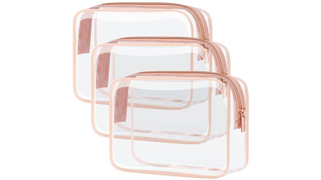 travel sized clear toiletry bag
