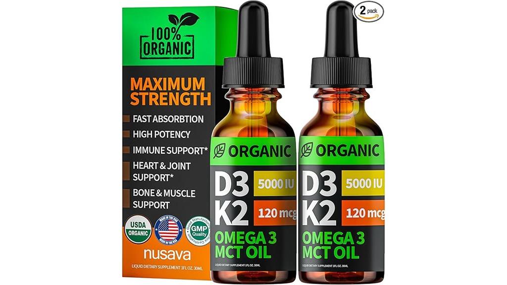 two organic vitamin d3 k2 drops
