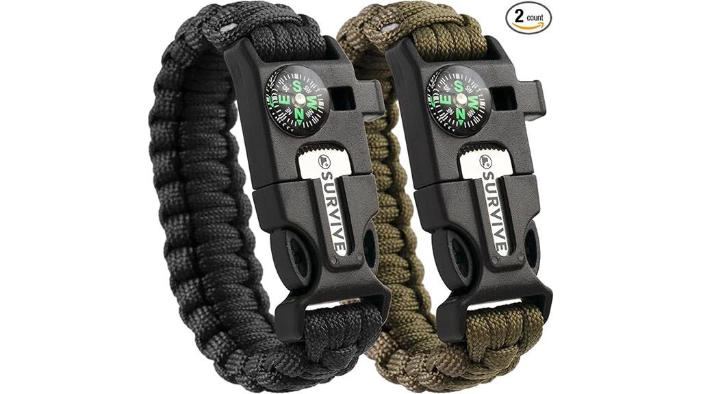 two paracord bracelets pack