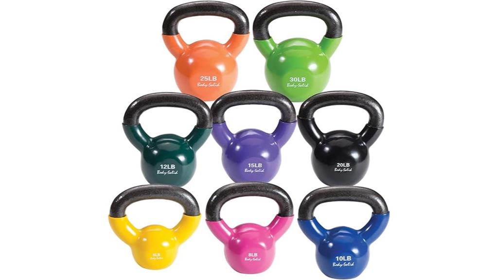 vinyl coated kettlebell set
