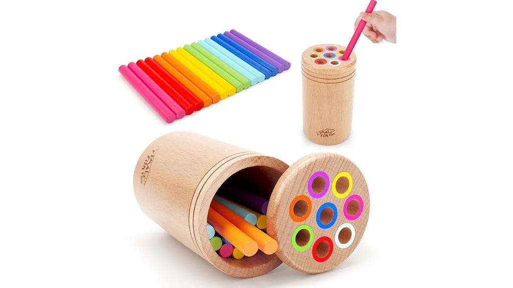 wooden toddler color sorting toys