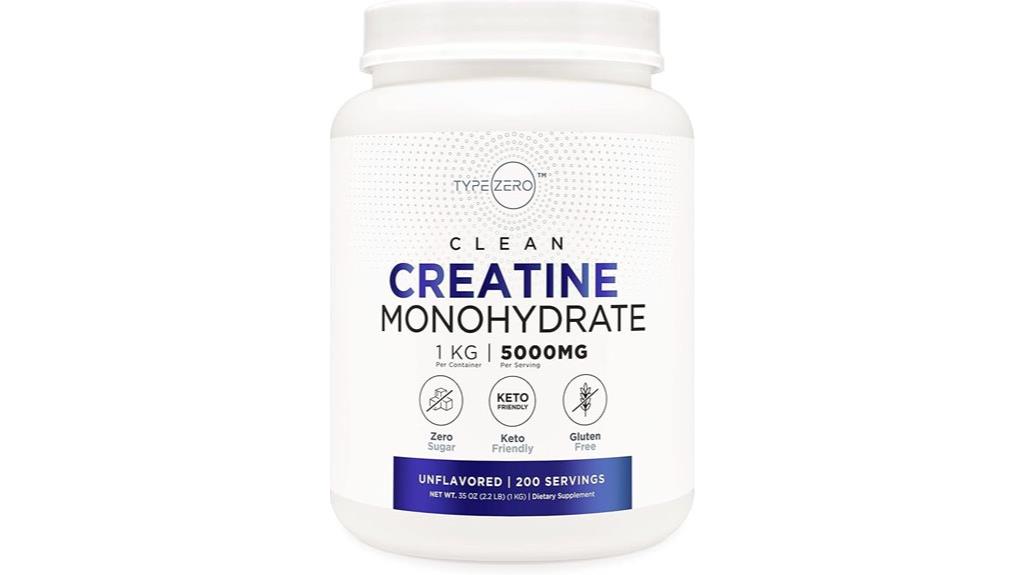 zero unflavored creatine monohydrate