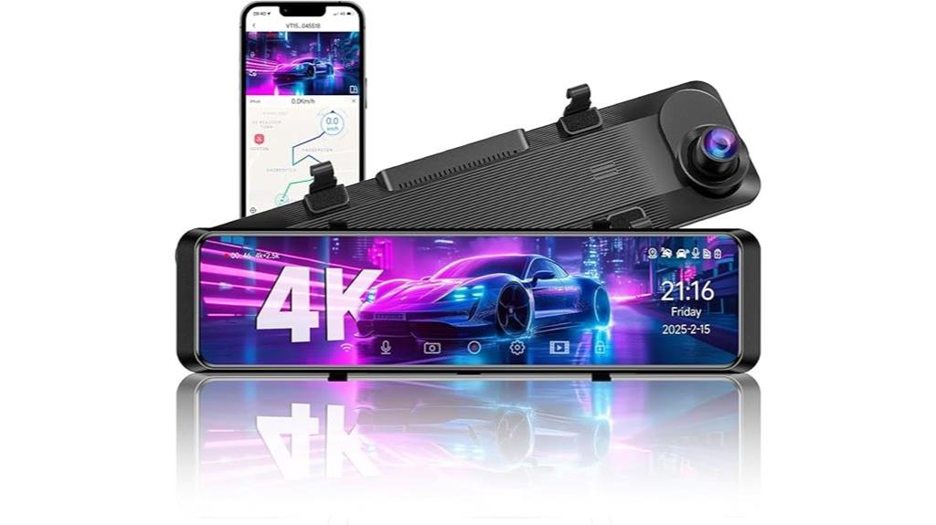 4k rearview camera dash