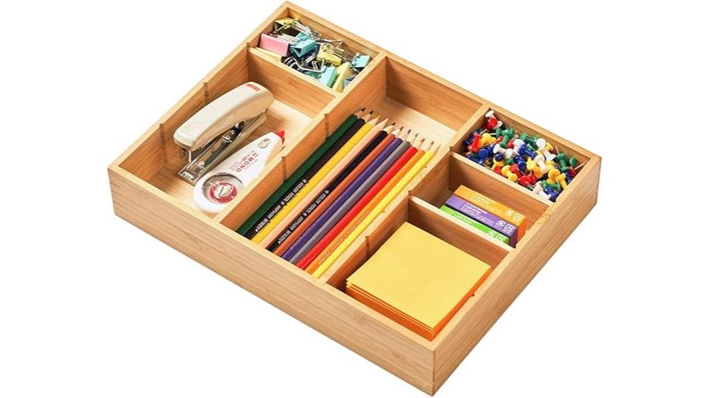 adjustable bamboo drawer organizer