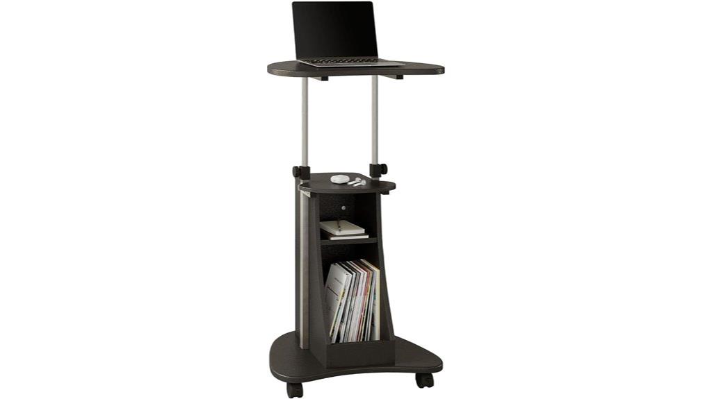 adjustable laptop cart with storage