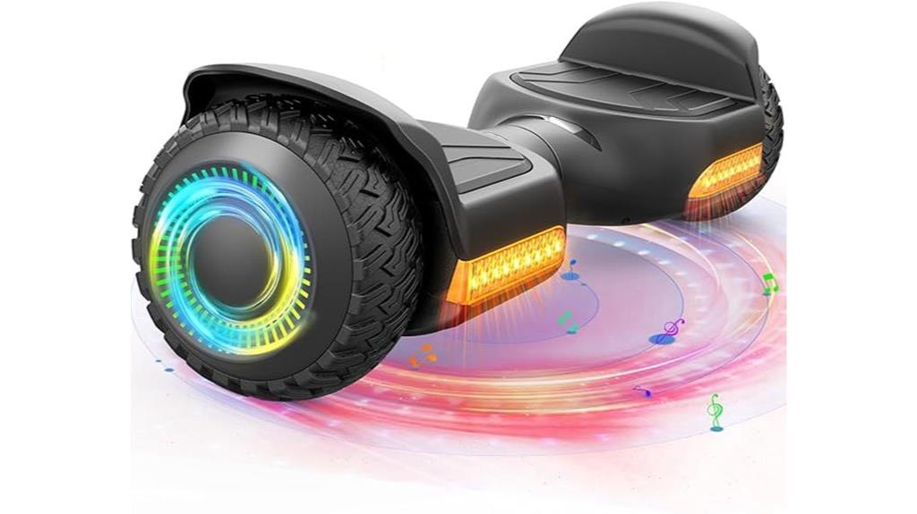 all terrain hoverboard with led