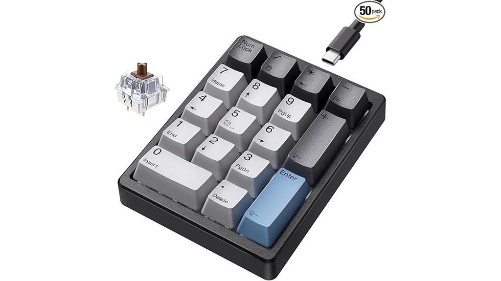 backlit mechanical number pad