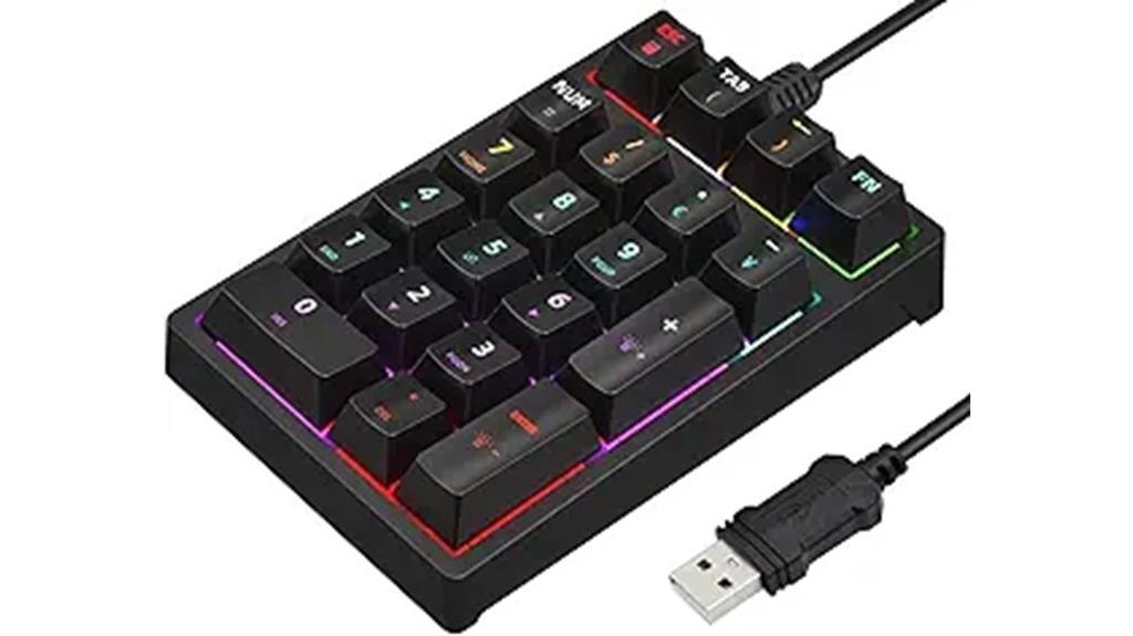 backlit wired numeric keypad