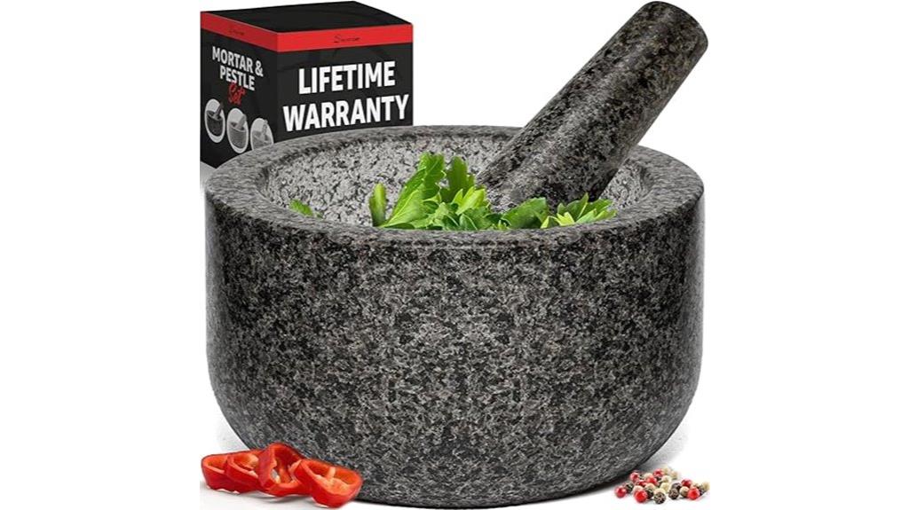 black granite mortar set