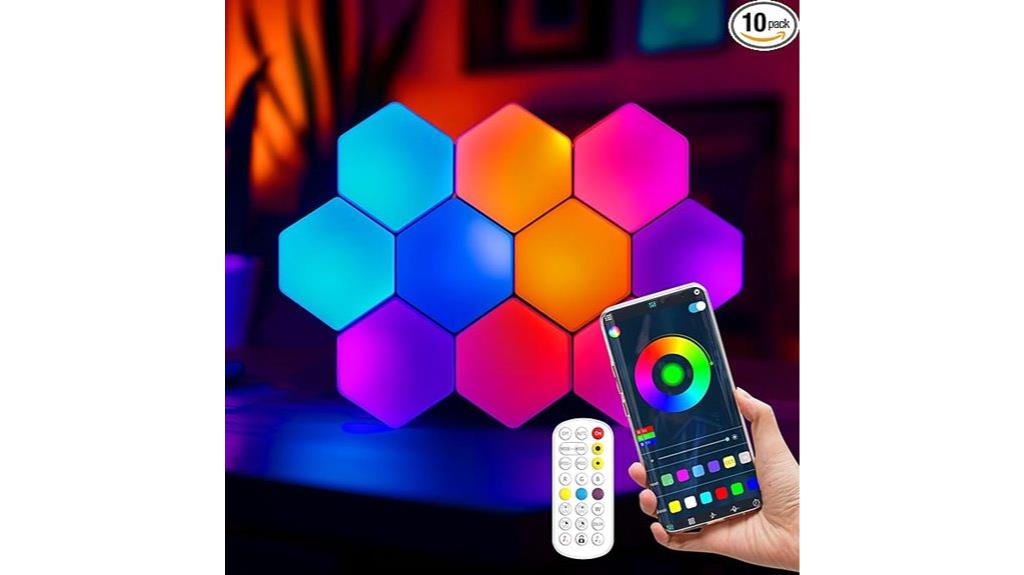 colorful hexagon led panels