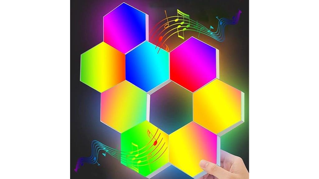 colorful hexagon mood lights