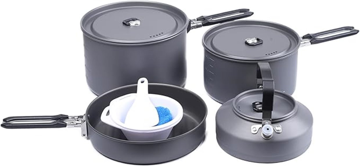 compact camping cookware set