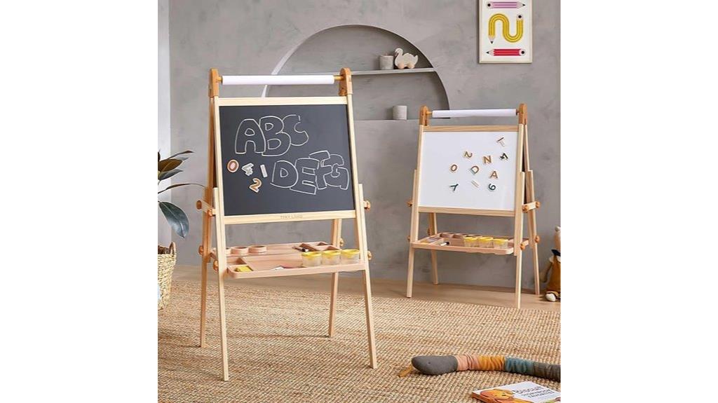 double sided magnetic wooden easel
