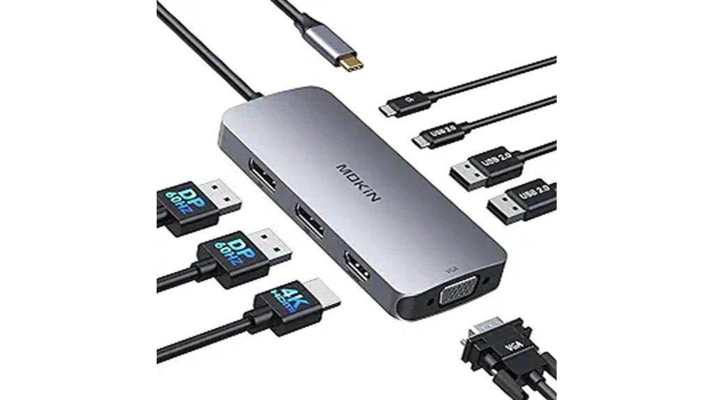 dual displayports usb hub