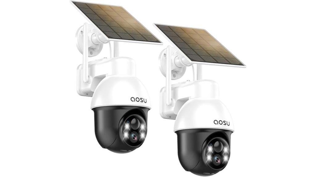 dual outdoor solar cameras