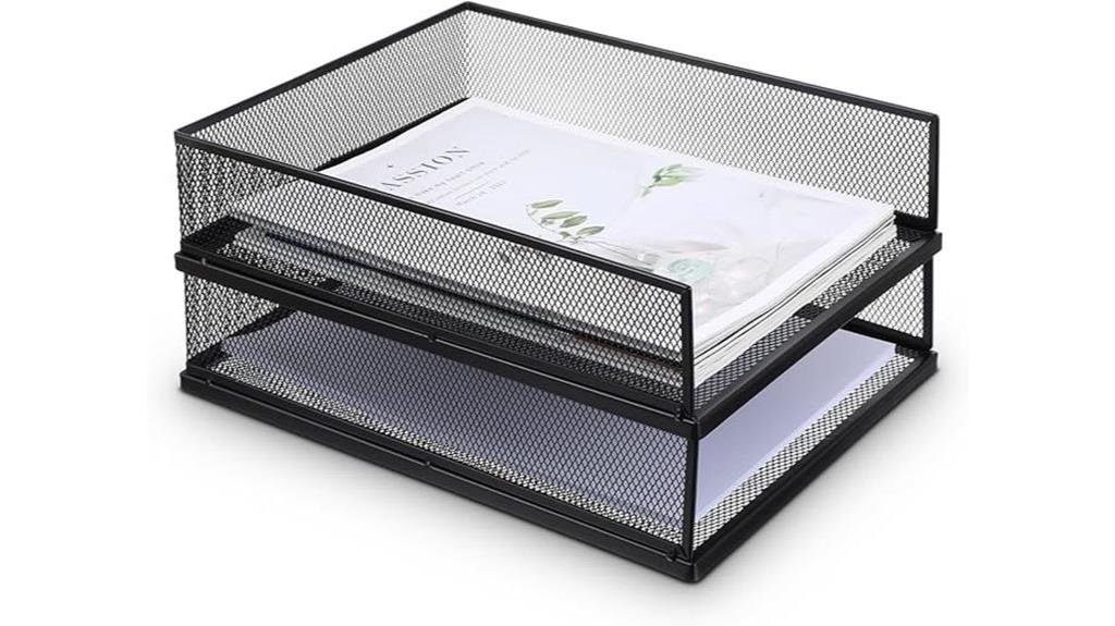 dual wire mesh letter trays