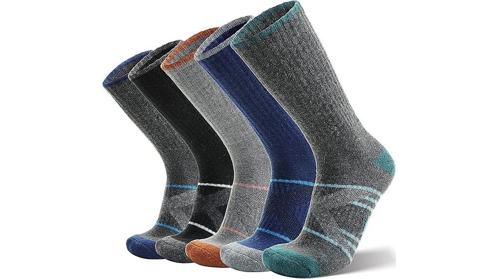 five pairs merino wool socks