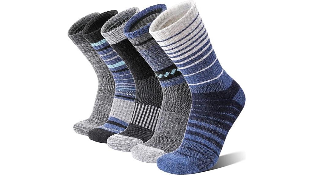 five pairs merino wool socks