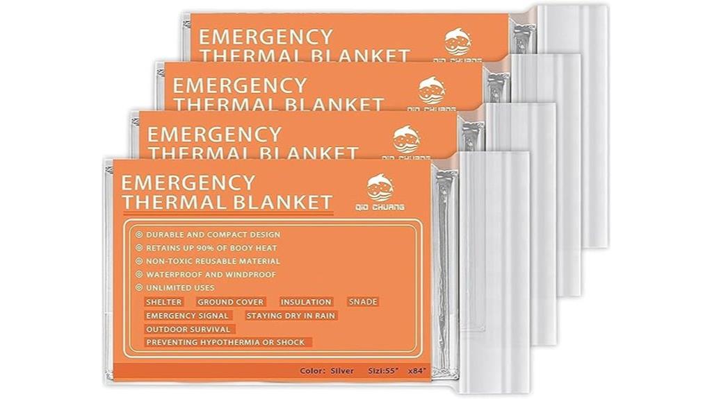 four pack emergency blankets