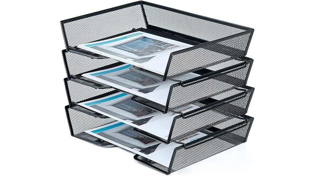 four tier metal mesh organizer
