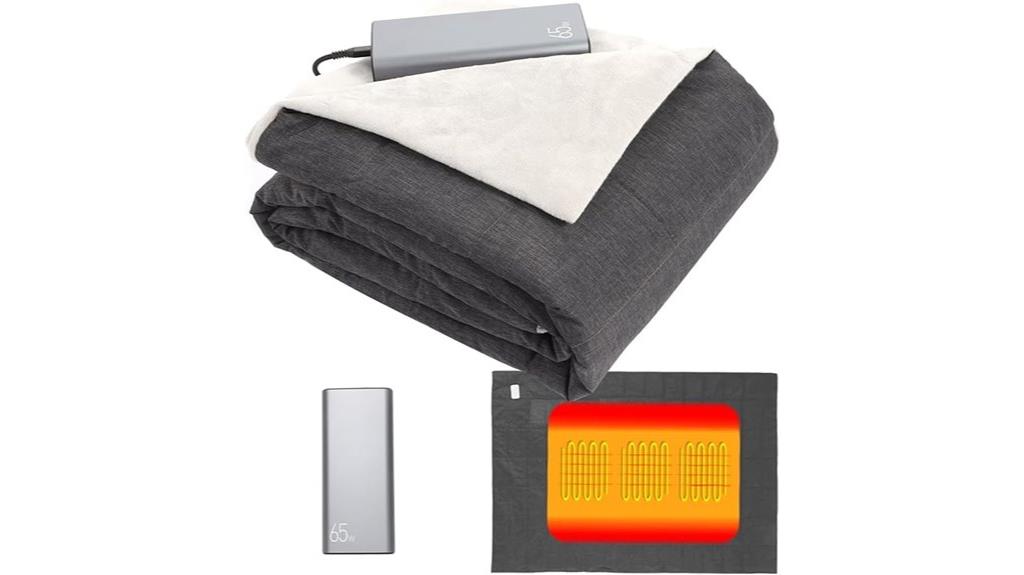 heated blanket with large battery