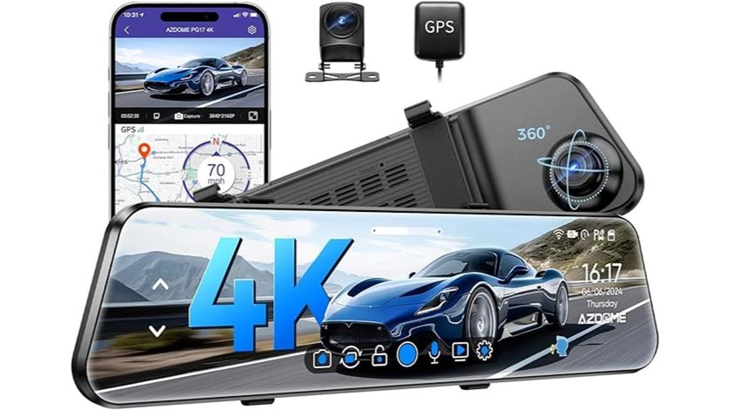high resolution mirror dash cam