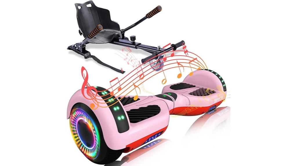 hoverboard with seat and lights