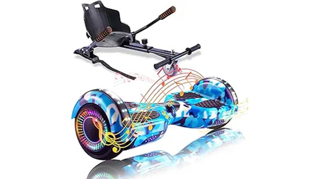 hoverboard with seat attachment
