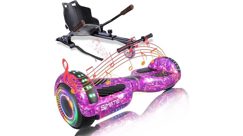 hoverboard with seat attachment