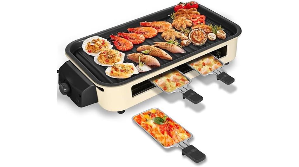indoor electric grill with raclette