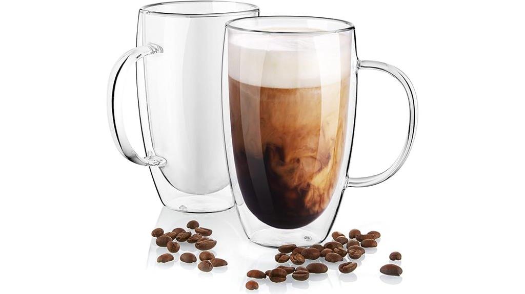 insulated double glass mugs